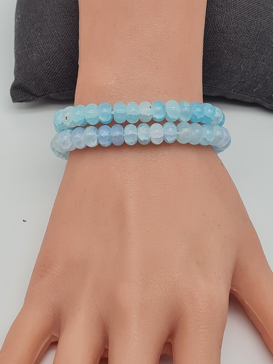 Cosmos armband set hellblau Modeschmuck Marmor Look frisch creme