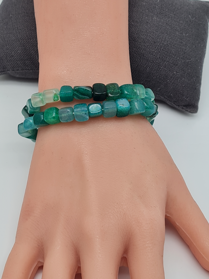 Cosmos armband set braun orange grrün natur eckig acryl kombinierbar modeschmuck