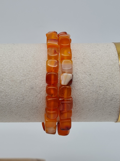 Cosmos armband set braun orange grrün natur eckig acryl kombinierbar modeschmuck