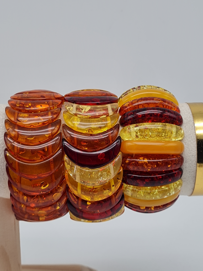 Cosmos armband resin Acryl braun honig gelb modeschmuck bernsteinfarben