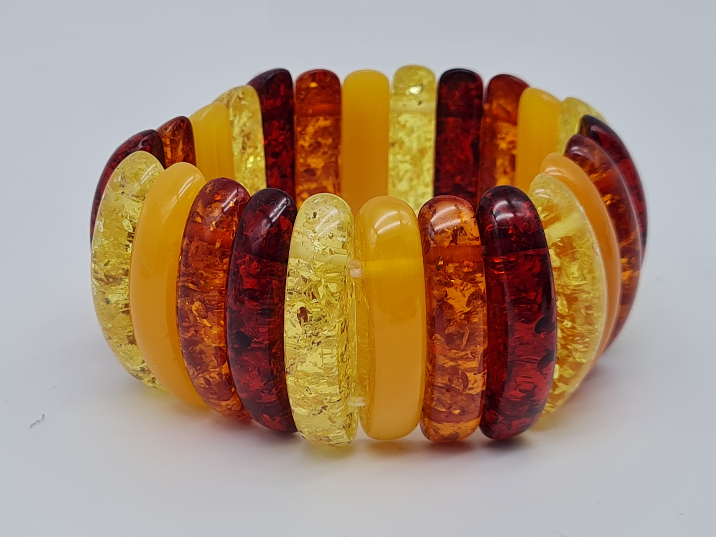 Cosmos armband resin Acryl braun honig gelb modeschmuck bernsteinfarben