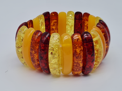 Cosmos armband resin Acryl braun honig gelb modeschmuck bernsteinfarben