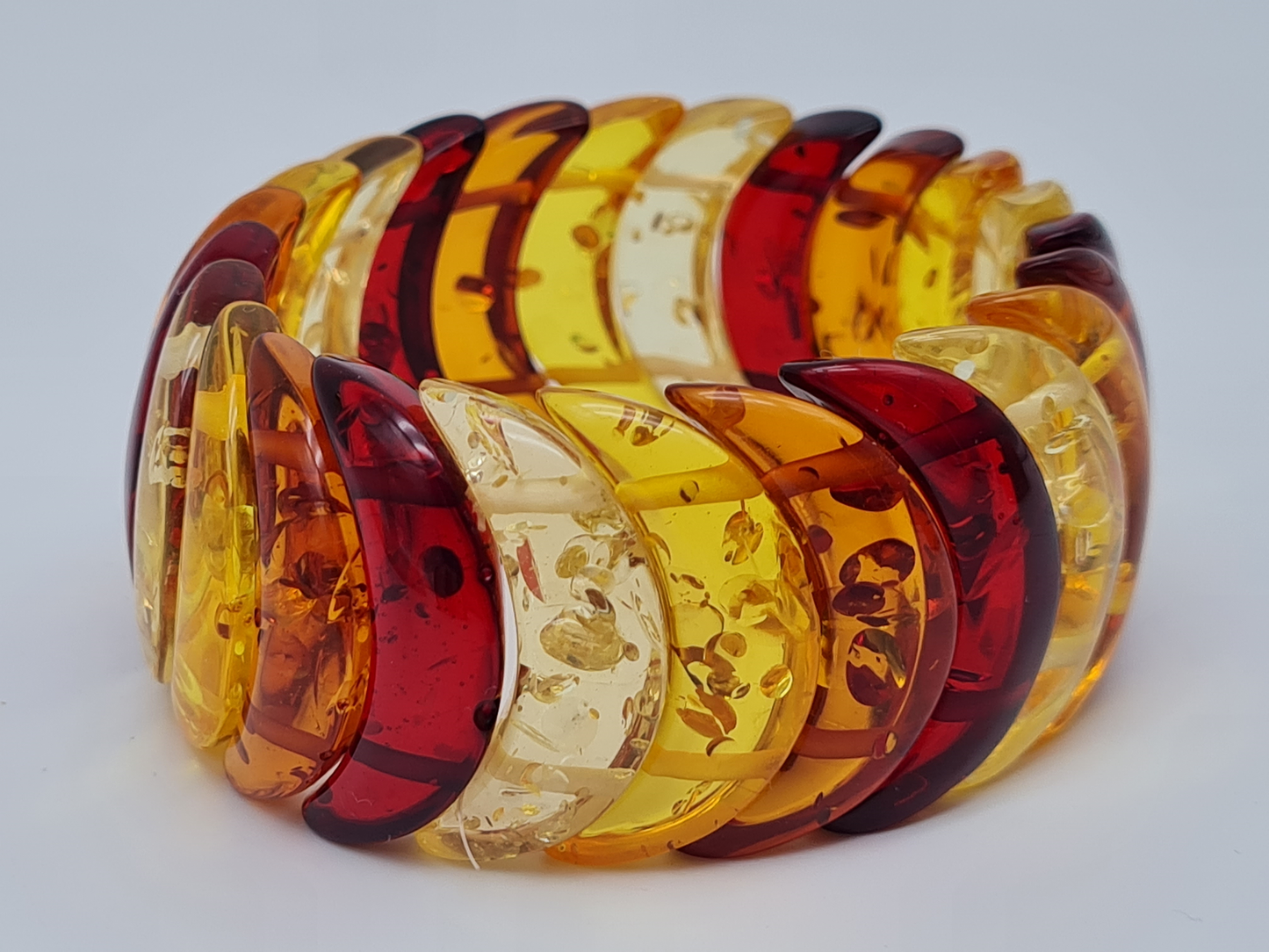 Cosmos armband resin Acryl braun honig gelb modeschmuck bernsteinfarben