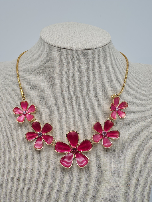 Amoino Belle Miss Halskette 5 Daisy´s pink Gänselblümchen nickelfrei blumen garten