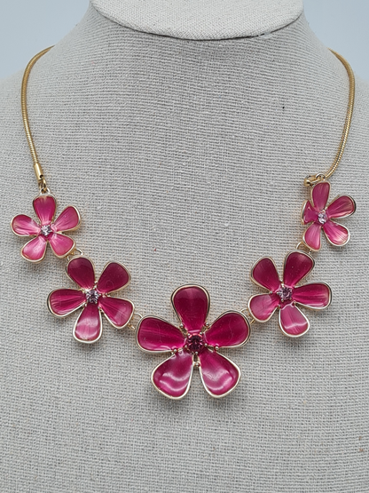 Amoino Belle Miss Halskette 5 Daisy´s pink Gänselblümchen nickelfrei blumen garten