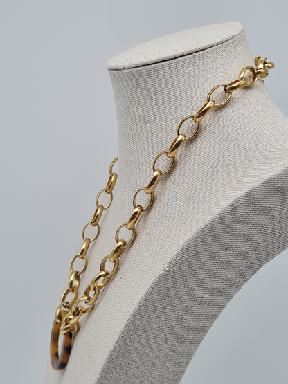 Cosmos Halskette nickelfrei  Acryl Beige Creme Schwarz neutral elegant verspielt wildlife