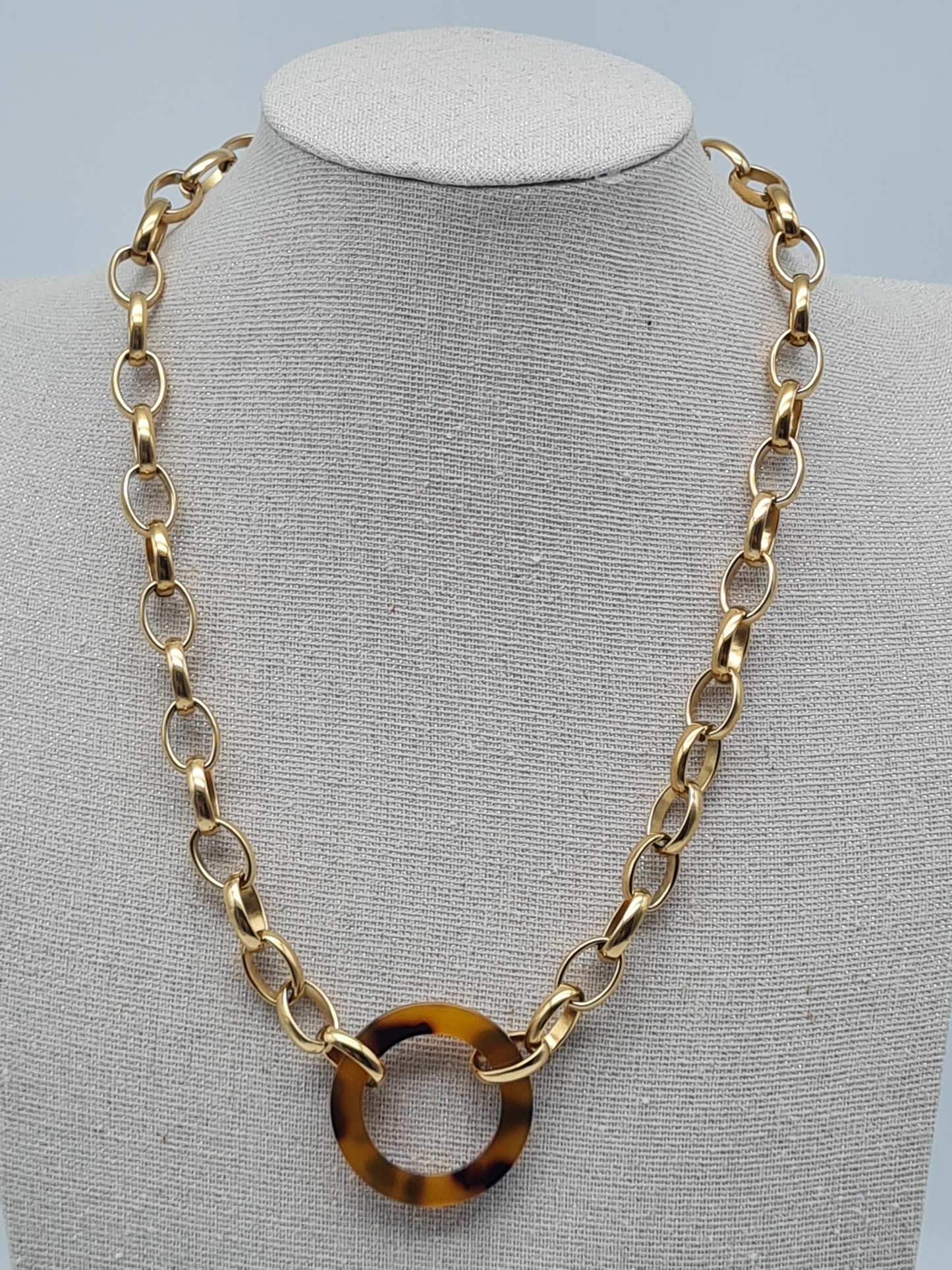 Cosmos Halskette nickelfrei  Acryl Beige Creme Schwarz neutral elegant verspielt wildlife