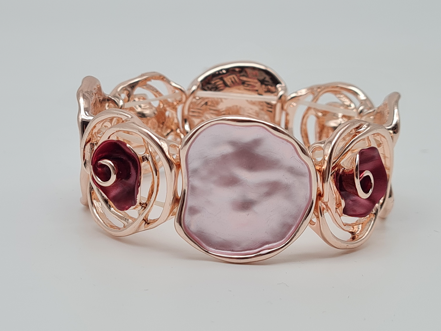 Amorino Armband, elastisch Anthrazitgrau Lila Rosa nickelfrei kombinierbar geschenk