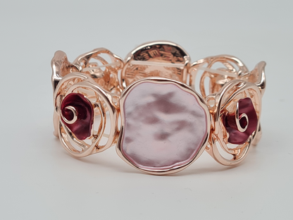 Amorino Armband, elastisch Anthrazitgrau Lila Rosa nickelfrei kombinierbar geschenk