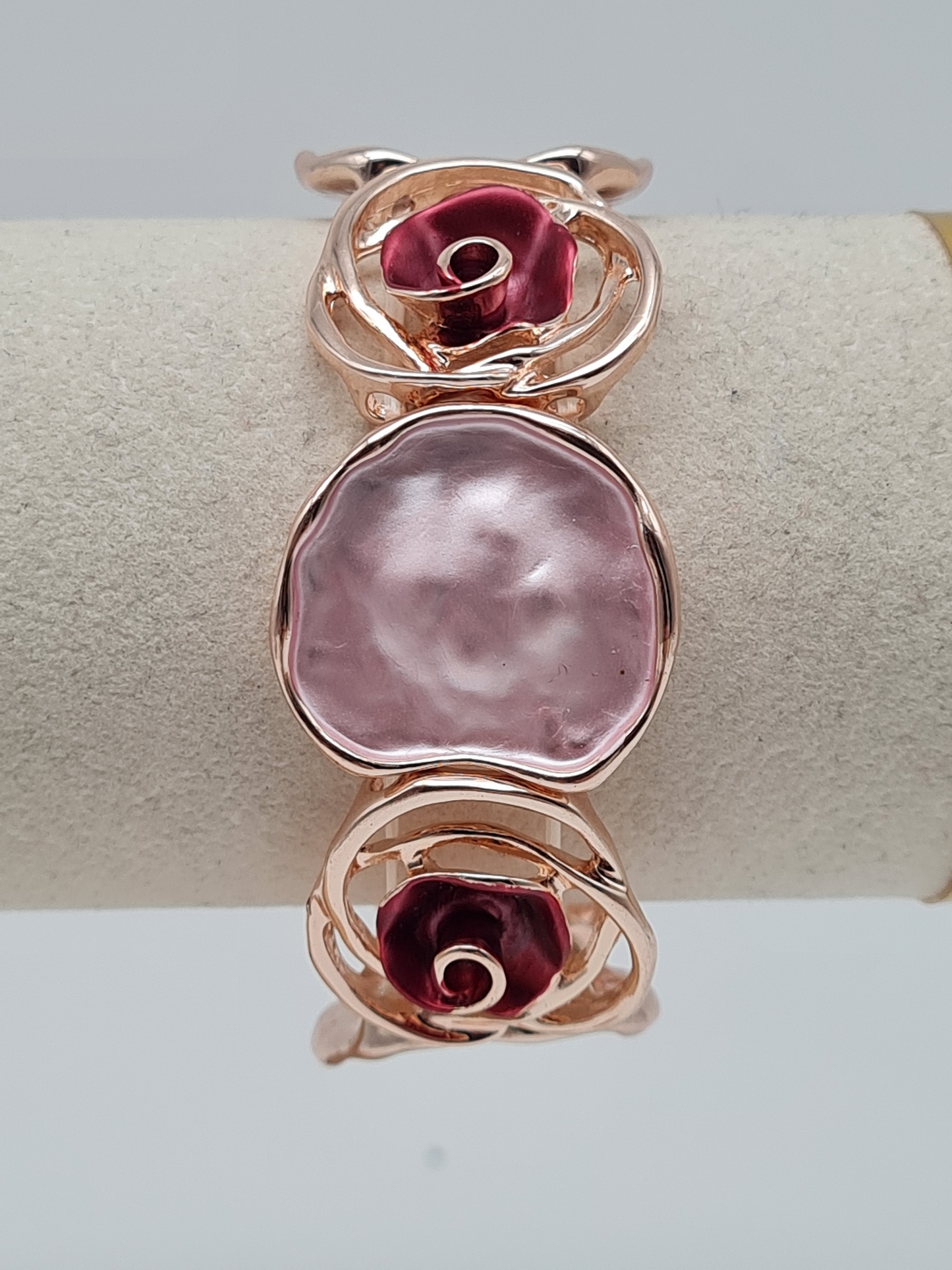 Amorino Armband, elastisch Anthrazitgrau Lila Rosa nickelfrei kombinierbar geschenk