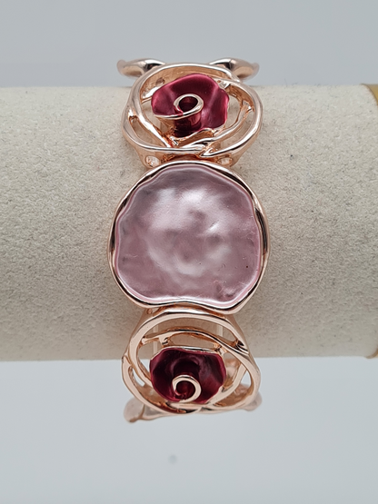 Amorino Armband, elastisch Anthrazitgrau Lila Rosa nickelfrei kombinierbar geschenk