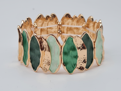 Amorino Armband, elastisch Anthrazitgrau Petro Grün Emaille nickelfrei kombinierbar geschenk