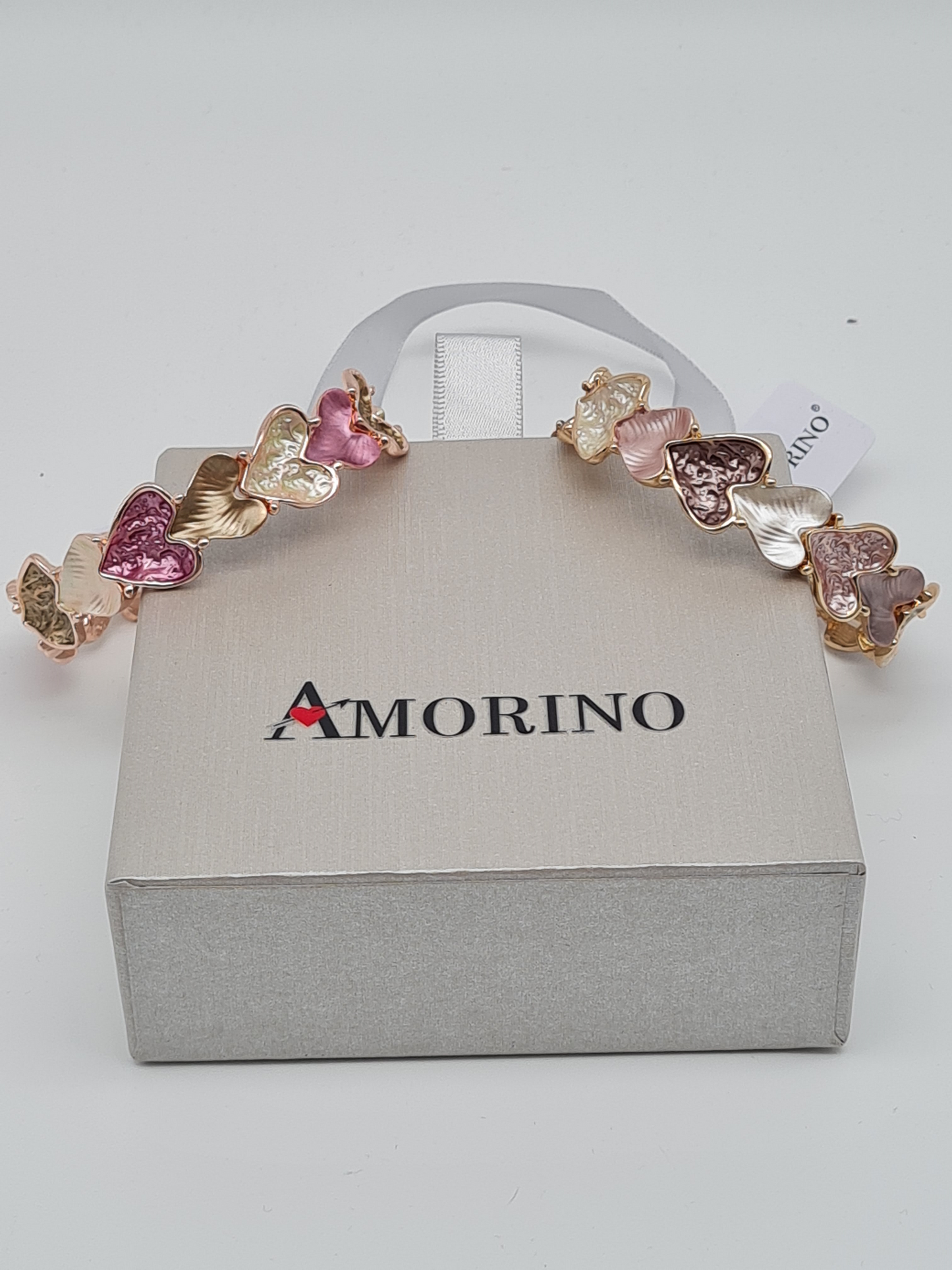 ELASTISCHES ARMBAND MIT EMAILLIERTEM HERZ liebe geschenke romantik