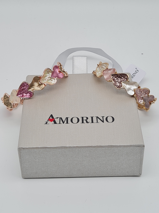 ELASTISCHES ARMBAND MIT EMAILLIERTEM HERZ liebe geschenke romantik