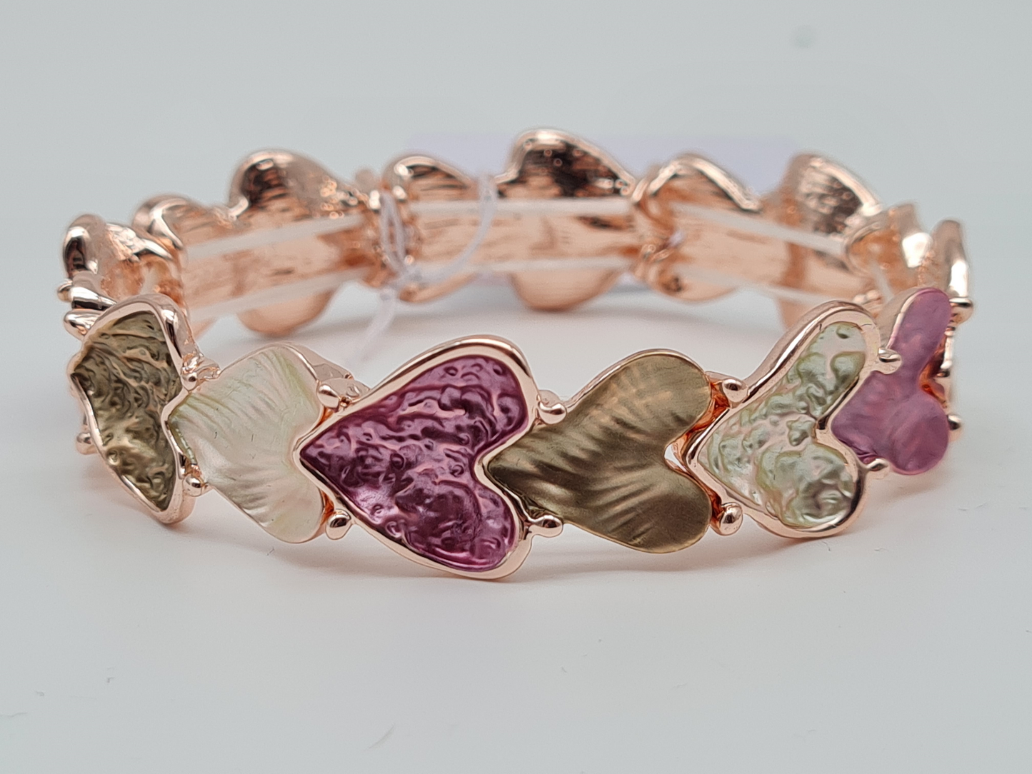 ELASTISCHES ARMBAND MIT EMAILLIERTEM HERZ liebe geschenke romantik