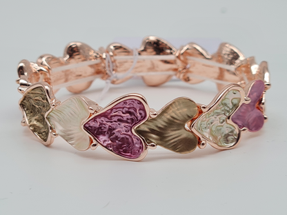 ELASTISCHES ARMBAND MIT EMAILLIERTEM HERZ liebe geschenke romantik