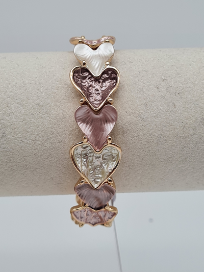 ELASTISCHES ARMBAND MIT EMAILLIERTEM HERZ liebe geschenke romantik
