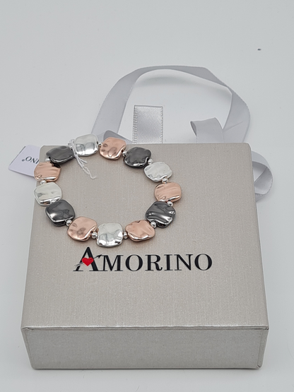 Amorino DREIFARBIGES ELASTISCHES ARMBAND nickelfrei trend modeschmuck