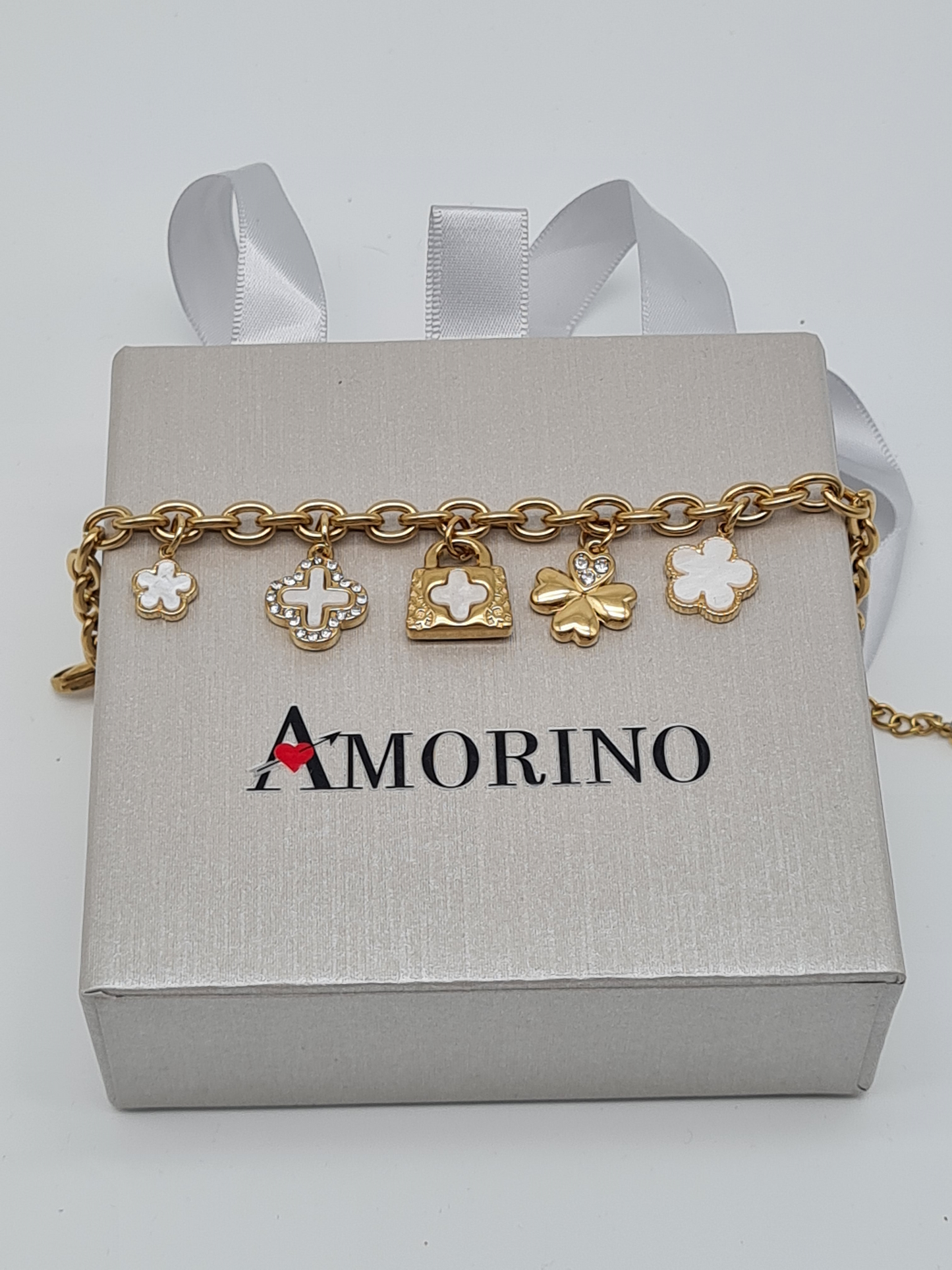 Amorino Bettelarmband Goldfarben KETTENARMBAND MIT ANHÄNGERN Glück