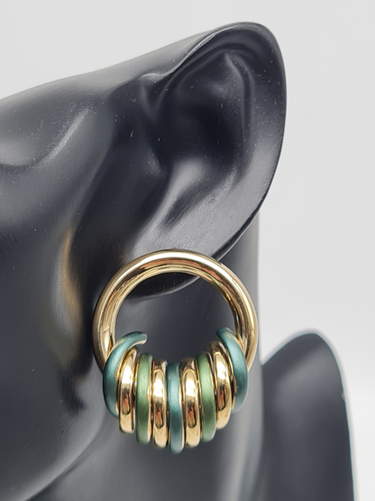 Amorino EMAILLIERTE OHRSTECKER MIT KREIS Rot Grün Blau Lila nickelfrei