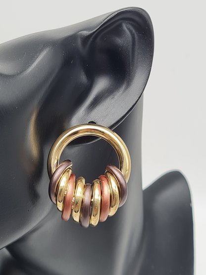 Amorino EMAILLIERTE OHRSTECKER MIT KREIS Rot Grün Blau Lila nickelfrei