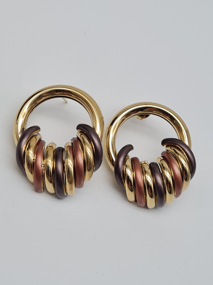 Amorino EMAILLIERTE OHRSTECKER MIT KREIS Rot Grün Blau Lila nickelfrei