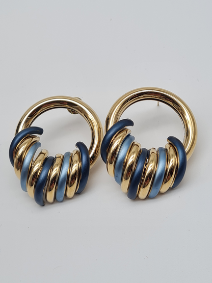 Amorino EMAILLIERTE OHRSTECKER MIT KREIS Rot Grün Blau Lila nickelfrei