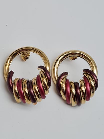 Amorino EMAILLIERTE OHRSTECKER MIT KREIS Rot Grün Blau Lila nickelfrei