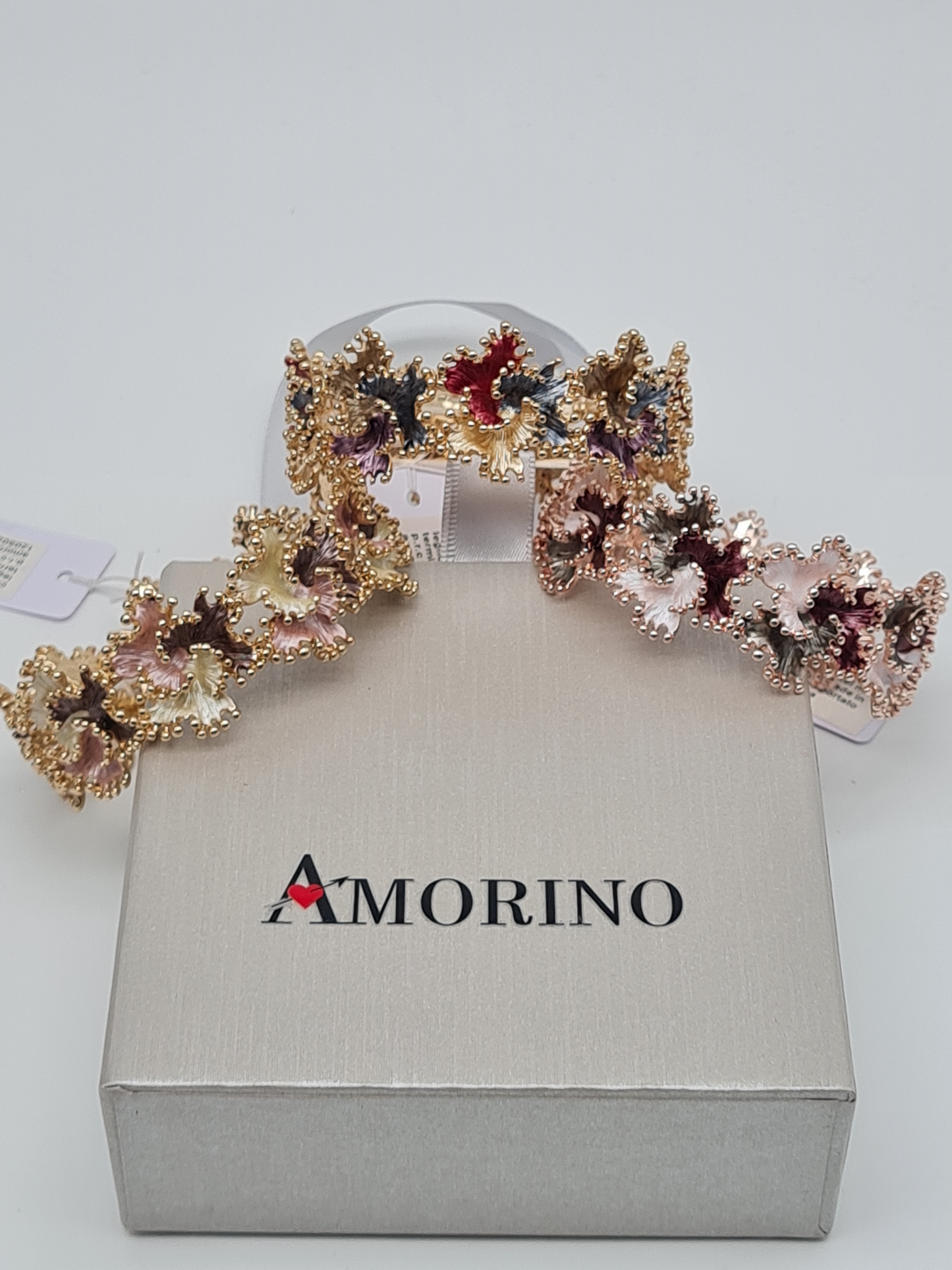 ELASTISCHES EMAILLIERTES BLUMENARMBAND stretch bunt nickelfrei