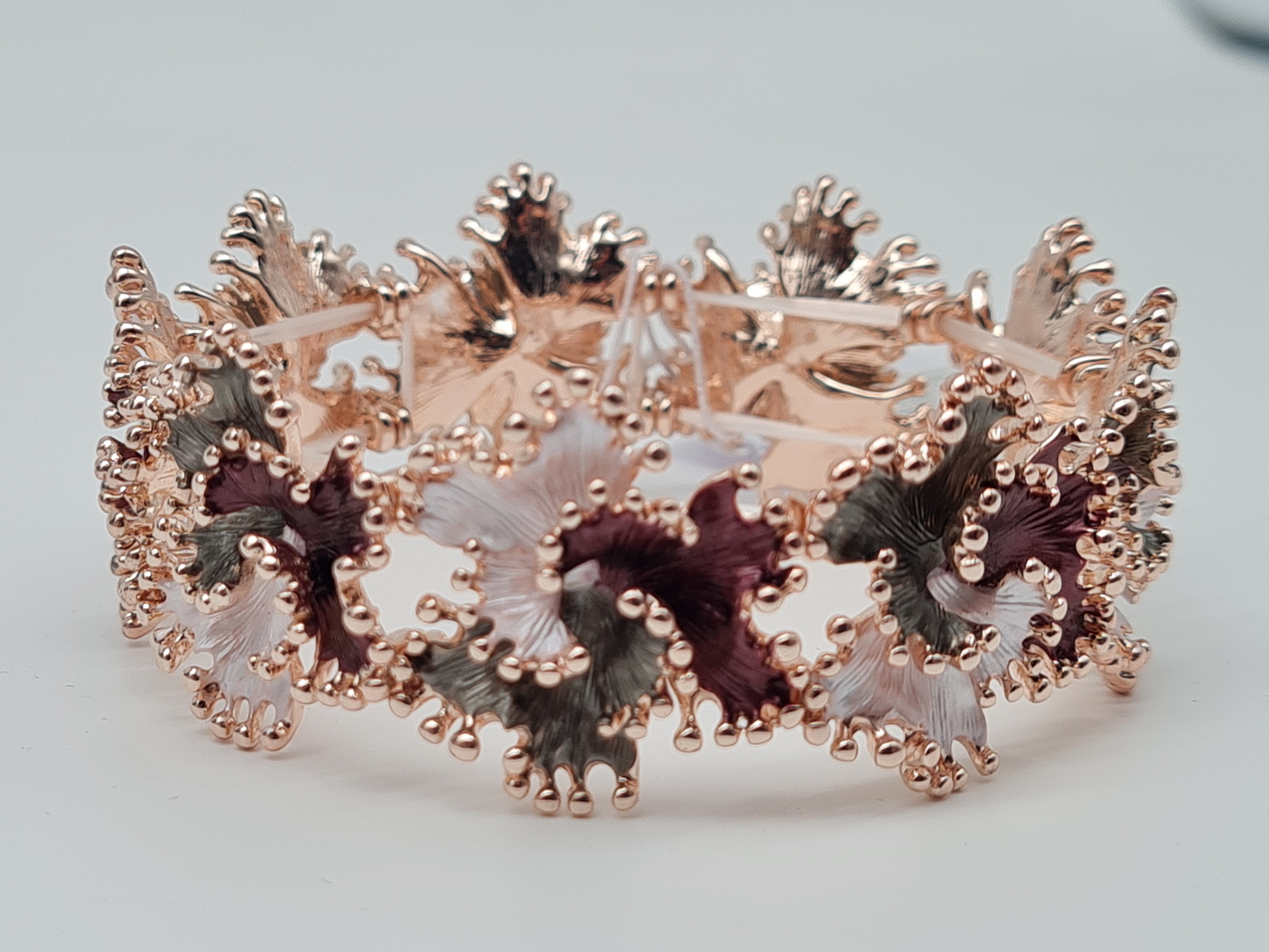 ELASTISCHES EMAILLIERTES BLUMENARMBAND stretch bunt nickelfrei