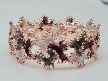 ELASTISCHES EMAILLIERTES BLUMENARMBAND stretch bunt nickelfrei