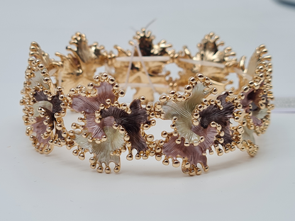 ELASTISCHES EMAILLIERTES BLUMENARMBAND stretch bunt nickelfrei