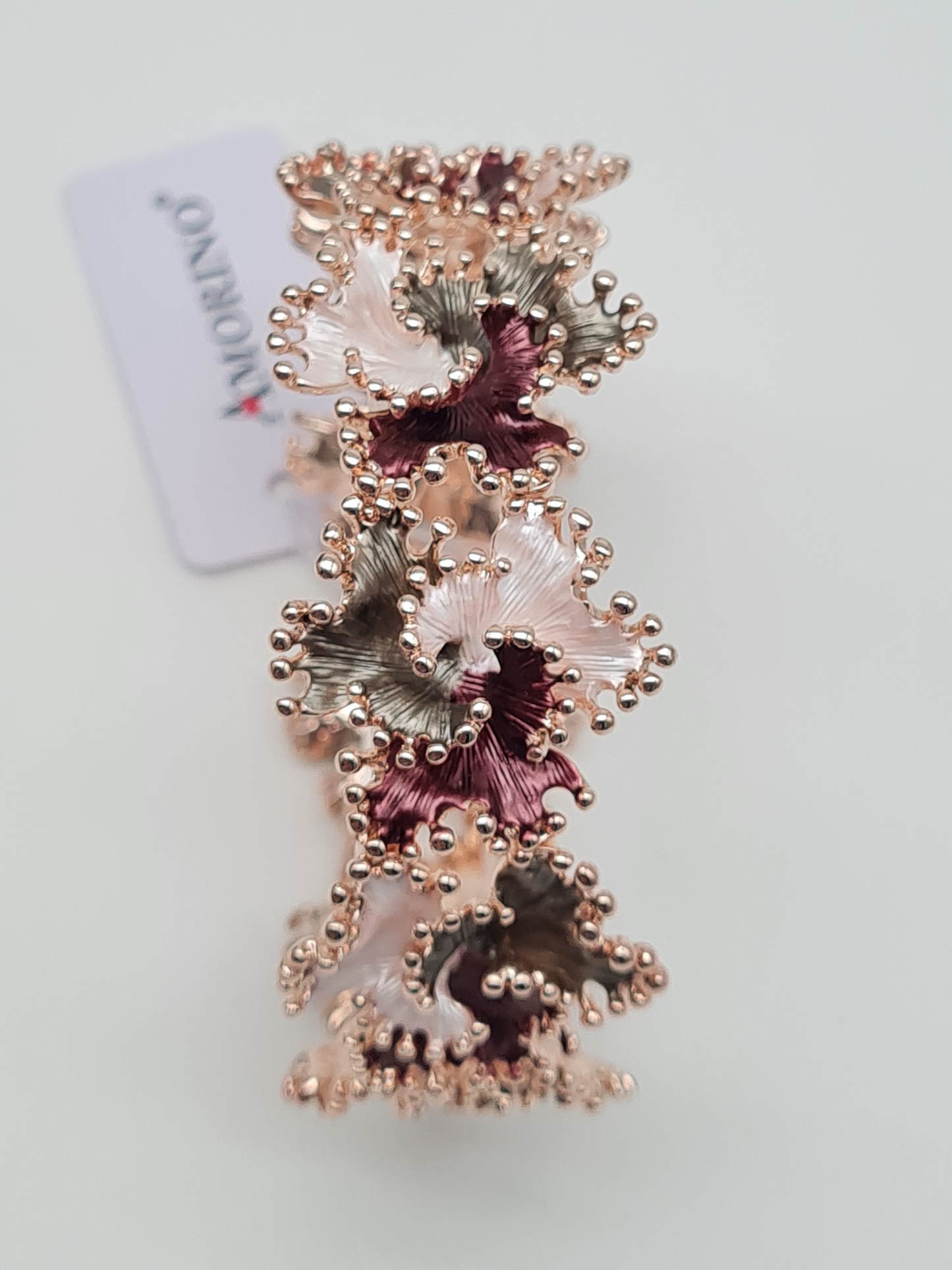 ELASTISCHES EMAILLIERTES BLUMENARMBAND stretch bunt nickelfrei