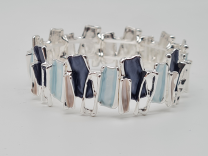 Amorino Armband, elastisch Lila Kaffee Emaille nickelfrei kombinierbar geschenk Blau eisblau