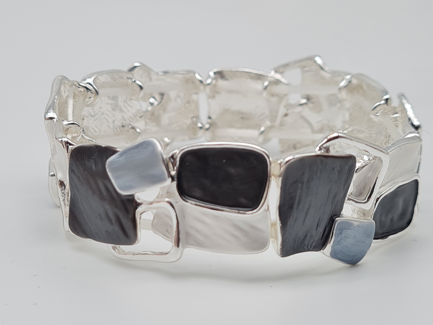 Amorino Armband, elastisch Lila Kaffee Emaille nickelfrei kombinierbar geschenk blau Braun schwarz