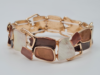 Amorino Armband, elastisch Lila Kaffee Emaille nickelfrei kombinierbar geschenk blau Braun schwarz