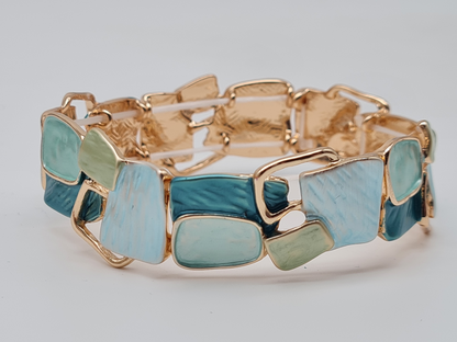 Amorino Armband, elastisch Lila Kaffee Emaille nickelfrei kombinierbar geschenk blau Braun schwarz