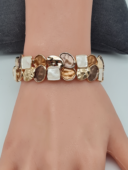 Amorino Armband, elastisch Lila Kaffee Emaille nickelfrei kombinierbar geschenk