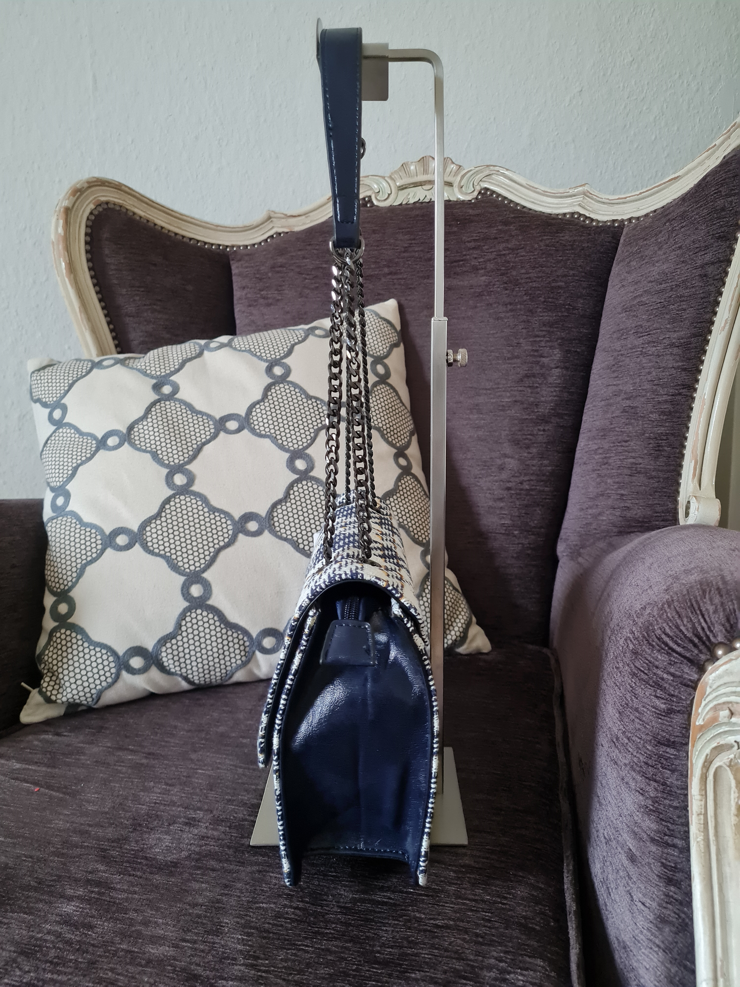 Tasche Handtasche Umhängetasche Ines Delaure Tweed elegant stilvoll trend