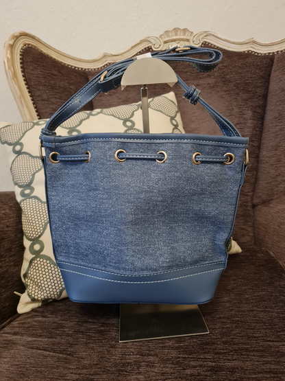 Yehwang Beuteltasche Denim Dunkelblau Jeans Blau Denim streetwear