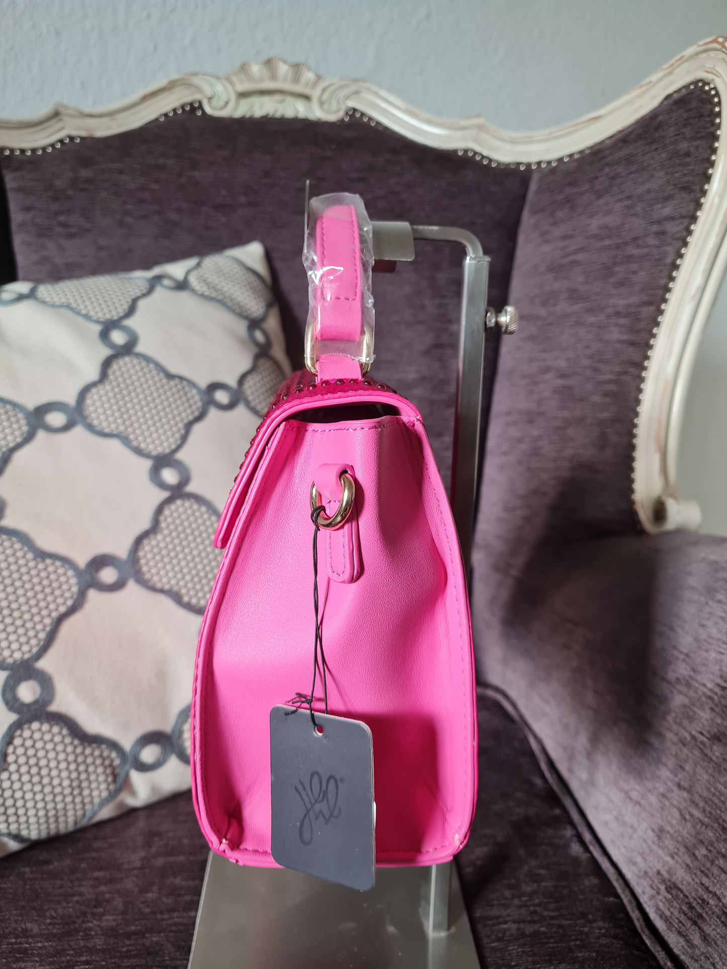 Yehwang Handtasche mit Strass in Fuchsia umhängetasche Pink wasser stilvoll