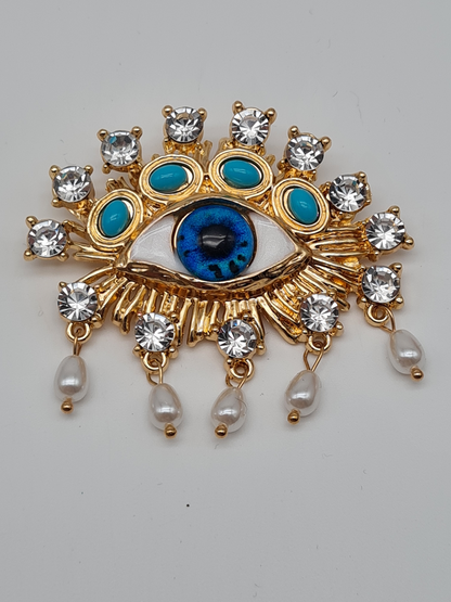 Brosche modeschmuck Auge anstecknadel nickelfrei gottes auge wachsam