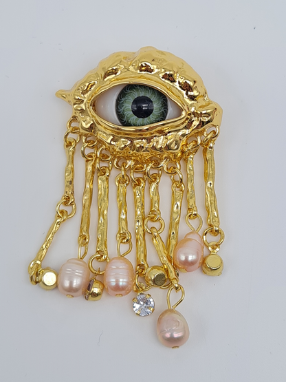 Brosche modeschmuck Auge anstecknadel nickelfrei gottes auge wachsam