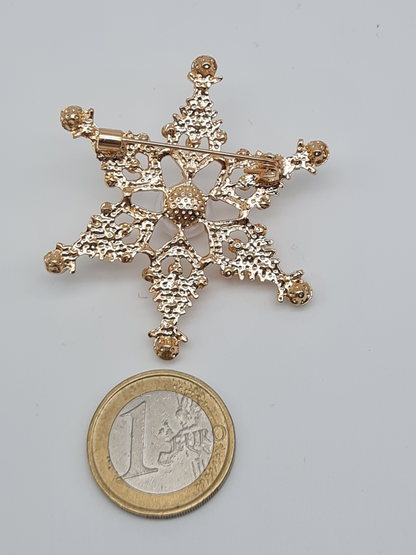 Brosche modeschmuck Stern Weihnachtsstern silber gold nickelfrei geschenk fest festlich