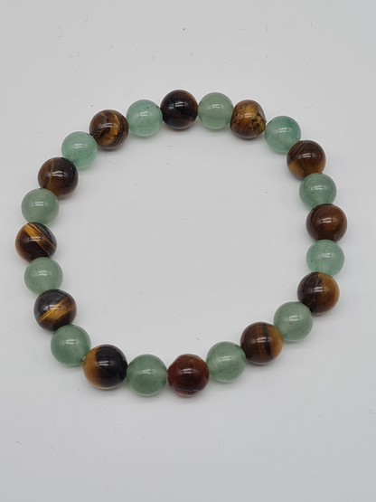 Yehwang Armband, Herrenarmband  pelen braun tigerauge nickelfrei Türkis