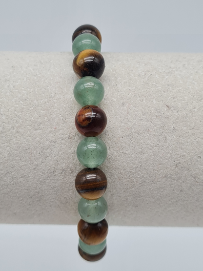 Yehwang Armband, Herrenarmband  pelen braun tigerauge nickelfrei Türkis