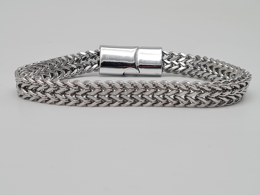 Yehwang Armreif, Herrenarmband  Silberfarben  nickelfrei kombinierbar gliederarmband