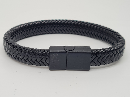 Yehwang Armband, Herrenarmband Schwanrz geflochten kunstleder nickelfrei