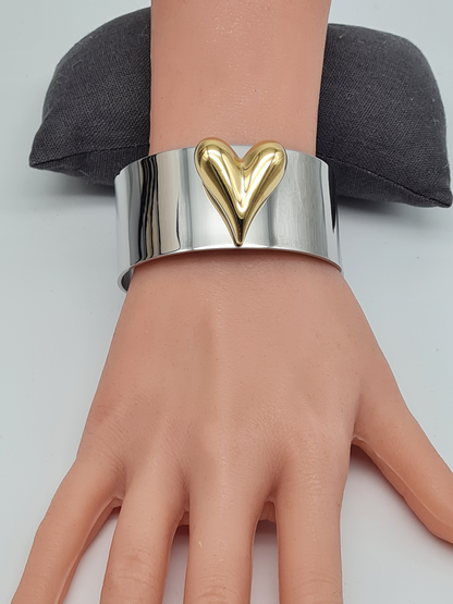 Ardoné Armband Armreif Silberfarben Goldfarben Herz liebe romantik geschenk Nickelfrei