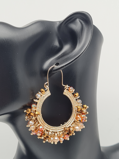 Biba Creolen orange braun crystal boho goldfarben nickelfrei